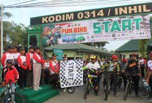 HUT TNI KE-77,Kodim 0314/Inhil Gelar Fun Bike