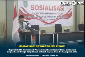 Bupati HM.Wardan Membuka Secara Resmi Sosialisasi Satgas Sabar Pungli diikuti Oleh Kades Se-Kabupaten Inhil.