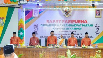 DPRD Kampar Gelar Rapat Paripurna Istimewa Dalam Rangka Hari Jadi Kabupaten Kampar ke-74
